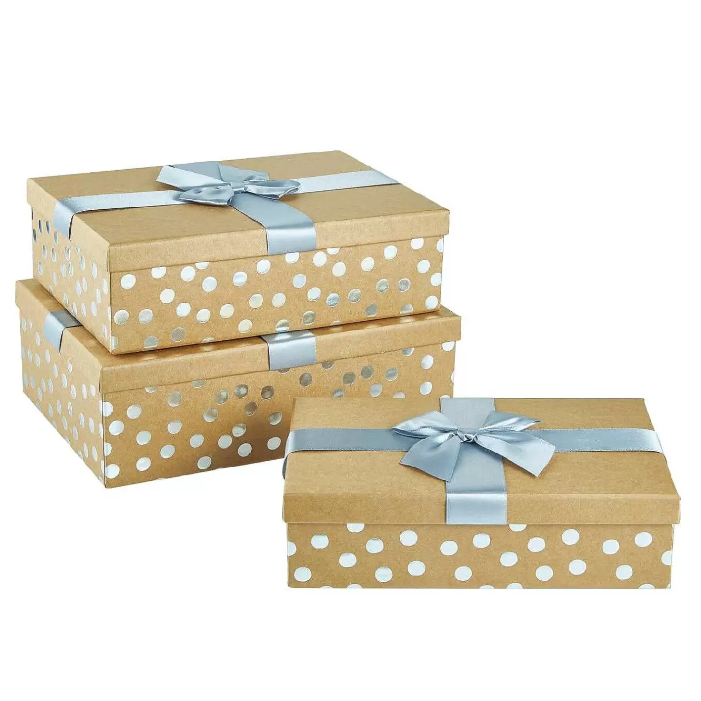 Nanu-Nana 3Er Set Geschenkkarton Dots/Schleife, Silber< Geschenkverpackung