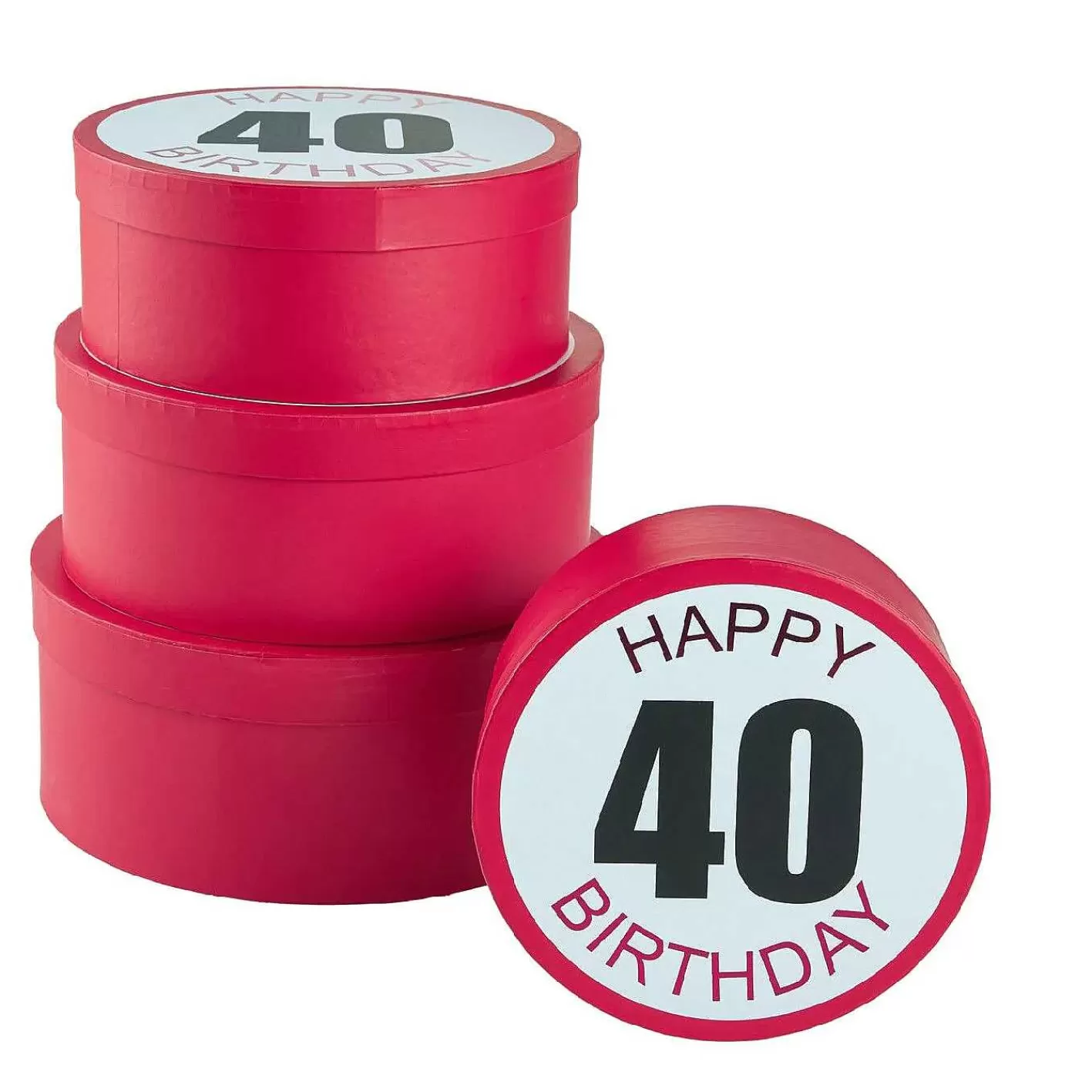 Nanu-Nana 4Er Set Geschenkkarton Geburtstag/40, Rund< Geschenkverpackung
