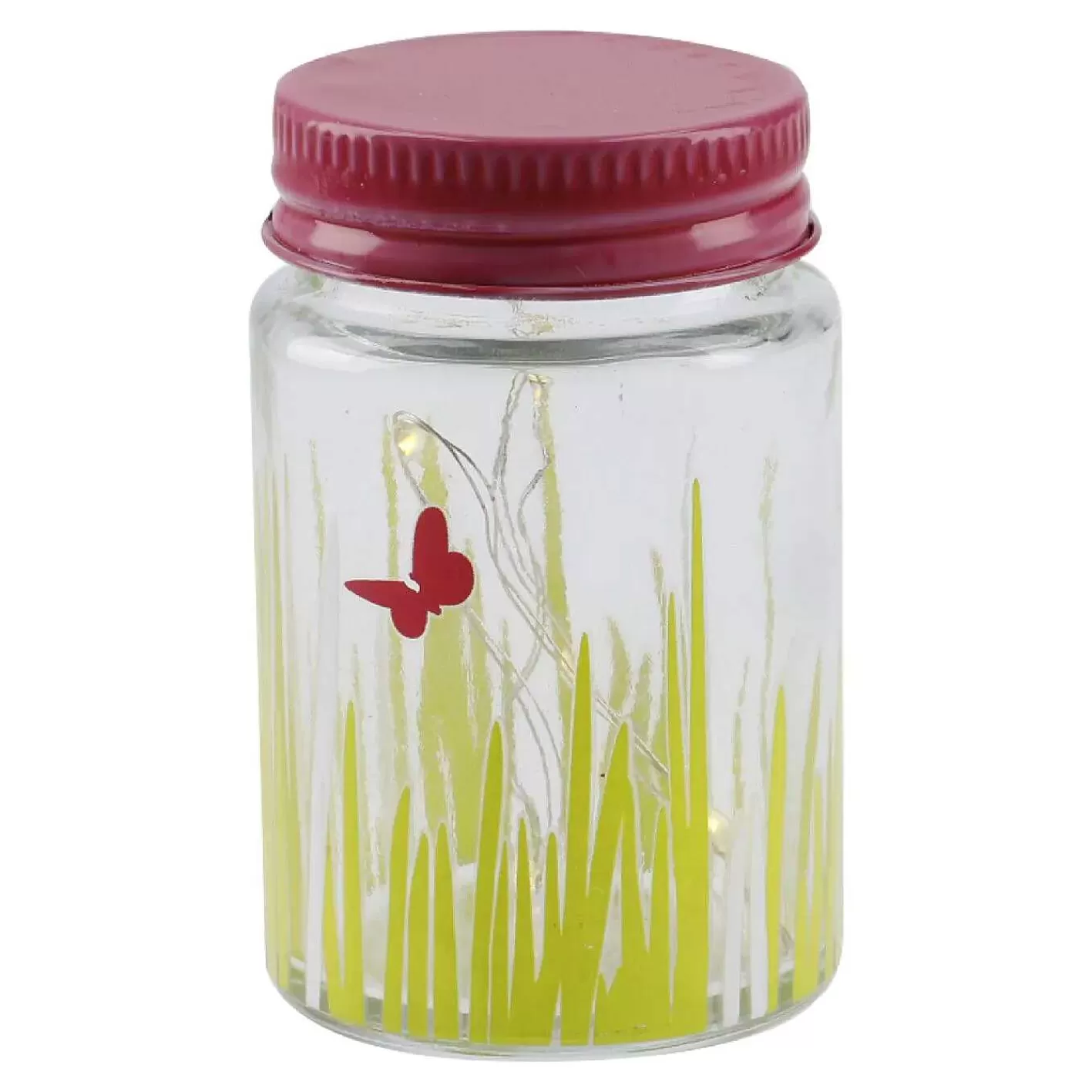 Nanu-Nana Deko-Glas Mit Led-Beleuchtung, Gras/Pink, 4.7 X 7.3 Cm< Fruhlingsdeko