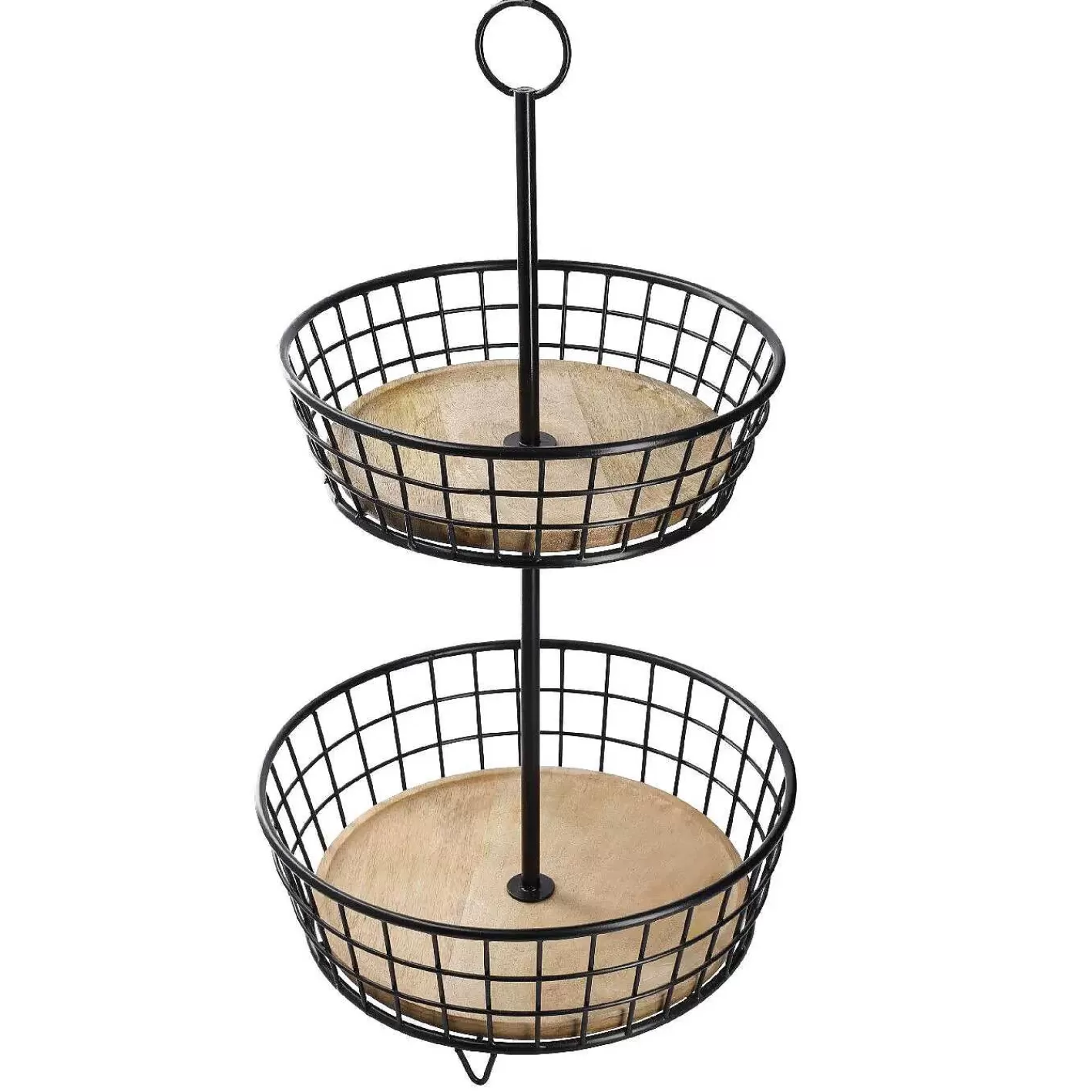 Nanu-Nana Etagere Holz/Metall, 2 Korbe, Schwarz, 68 Cm< Etageren