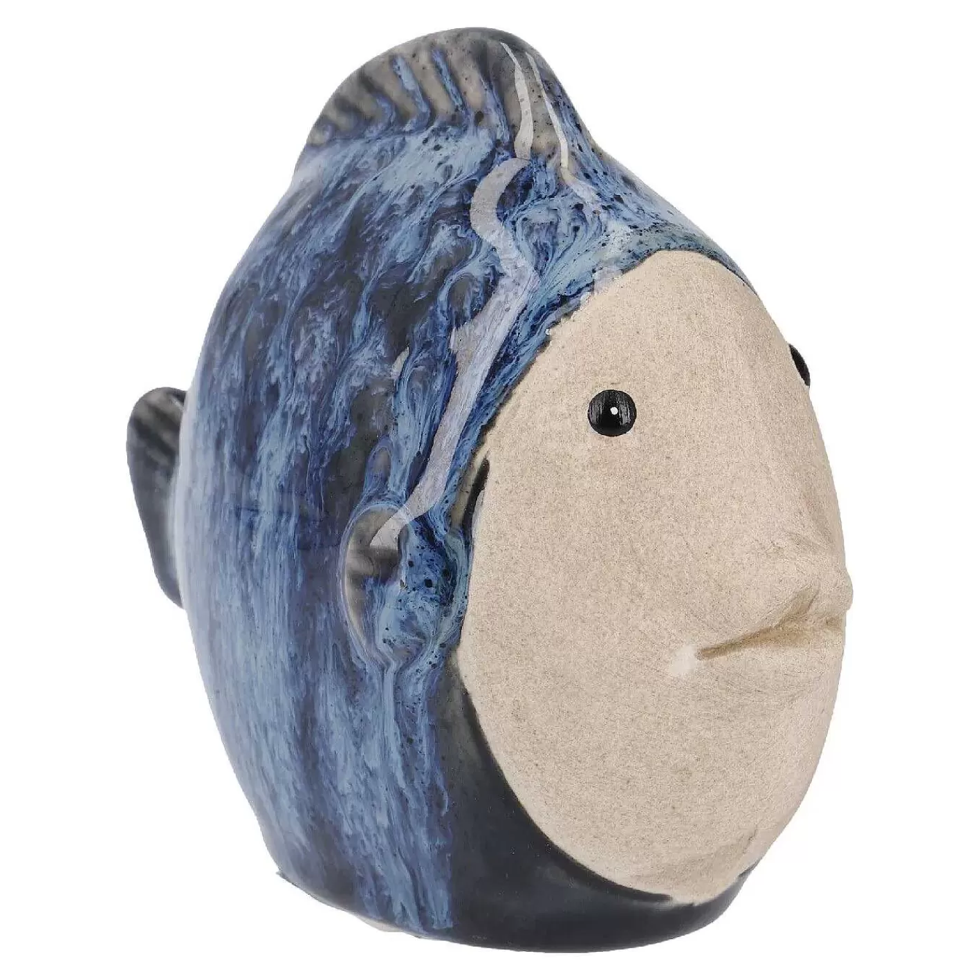 Nanu-Nana Fisch Rustik, Rund/Blau, 11 Cm< Figuren