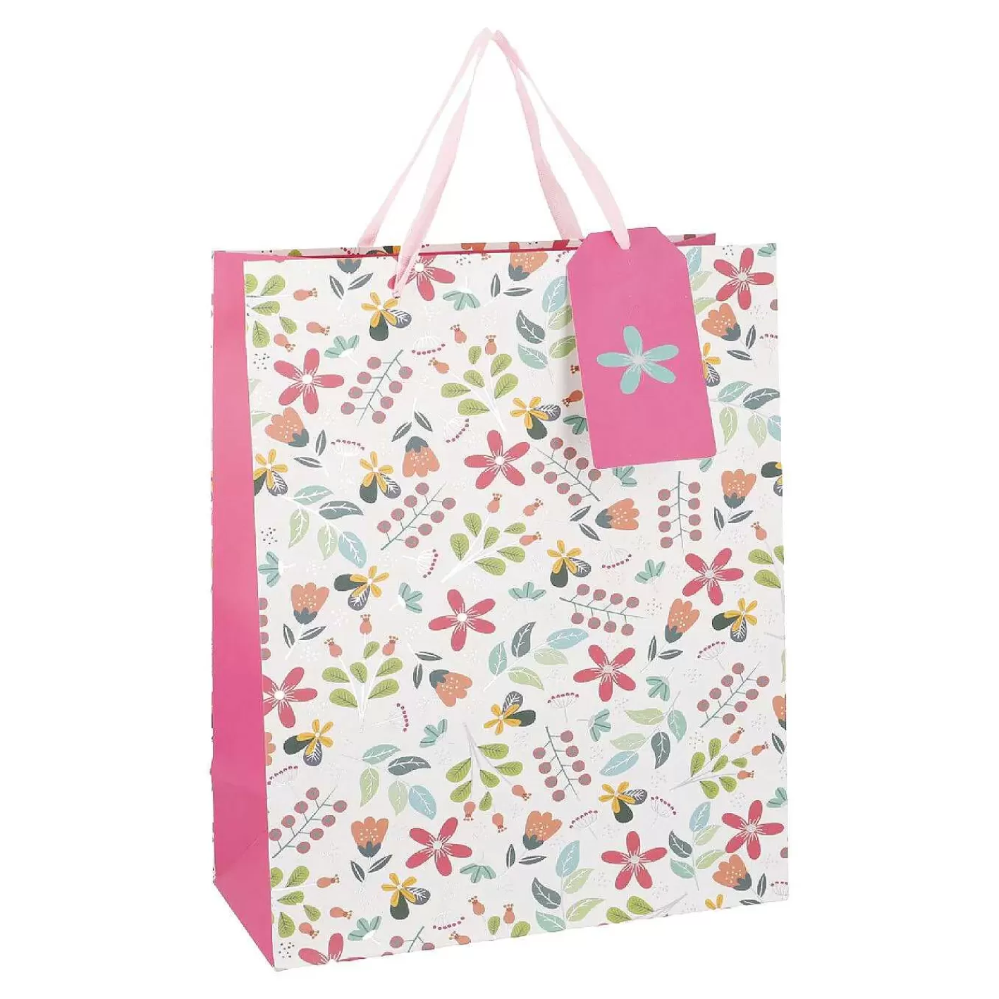 Nanu-Nana Geschenktute Floral, Blumen/Weis, 26 X 32 Cm< Fruhlingsdeko