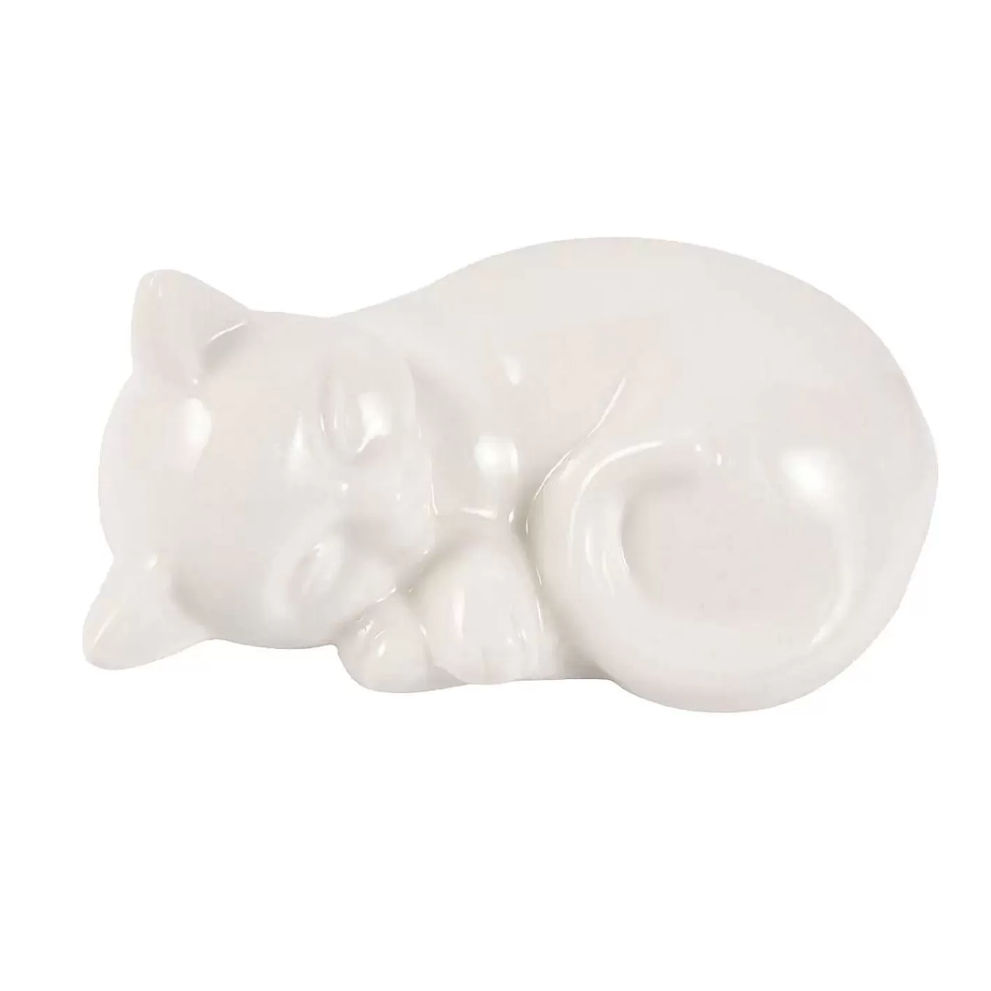 Nanu-Nana Katze, Liegend/Weis, 13.5 X 8.5 X 5.5 Cm< Figuren