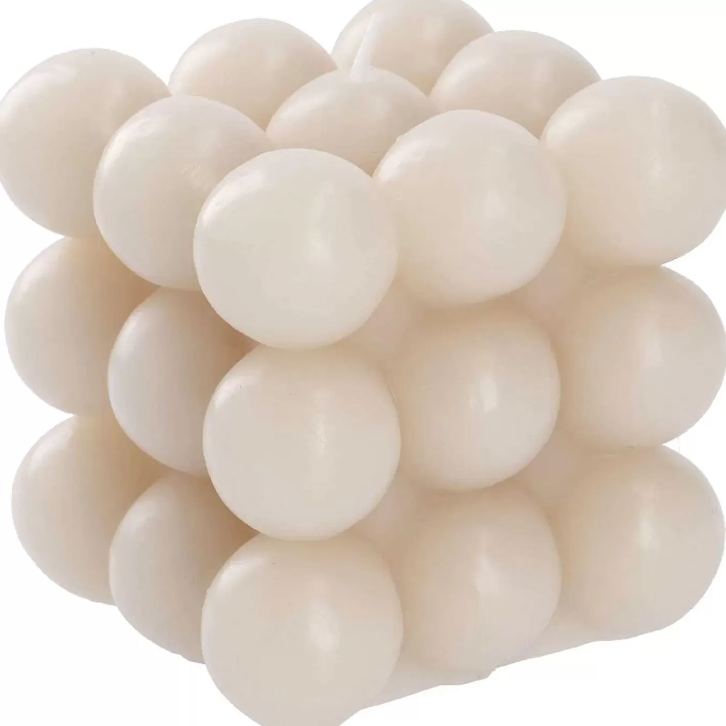 Nanu-Nana Kerze Bubbles, Eckig, Beige, 8 X 8 X 8 Cm< Kerzen