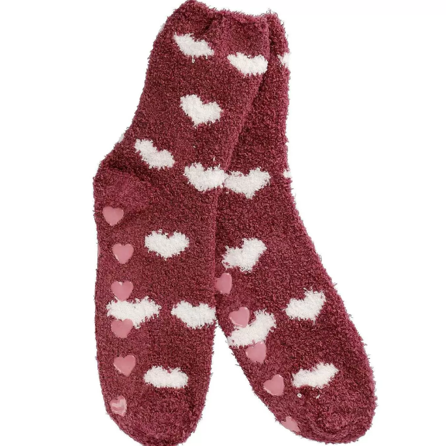 Nanu-Nana Kuschelsocken Anti-Rutsch, Herzen/Bordeaux< Geschenke Fur Frauen