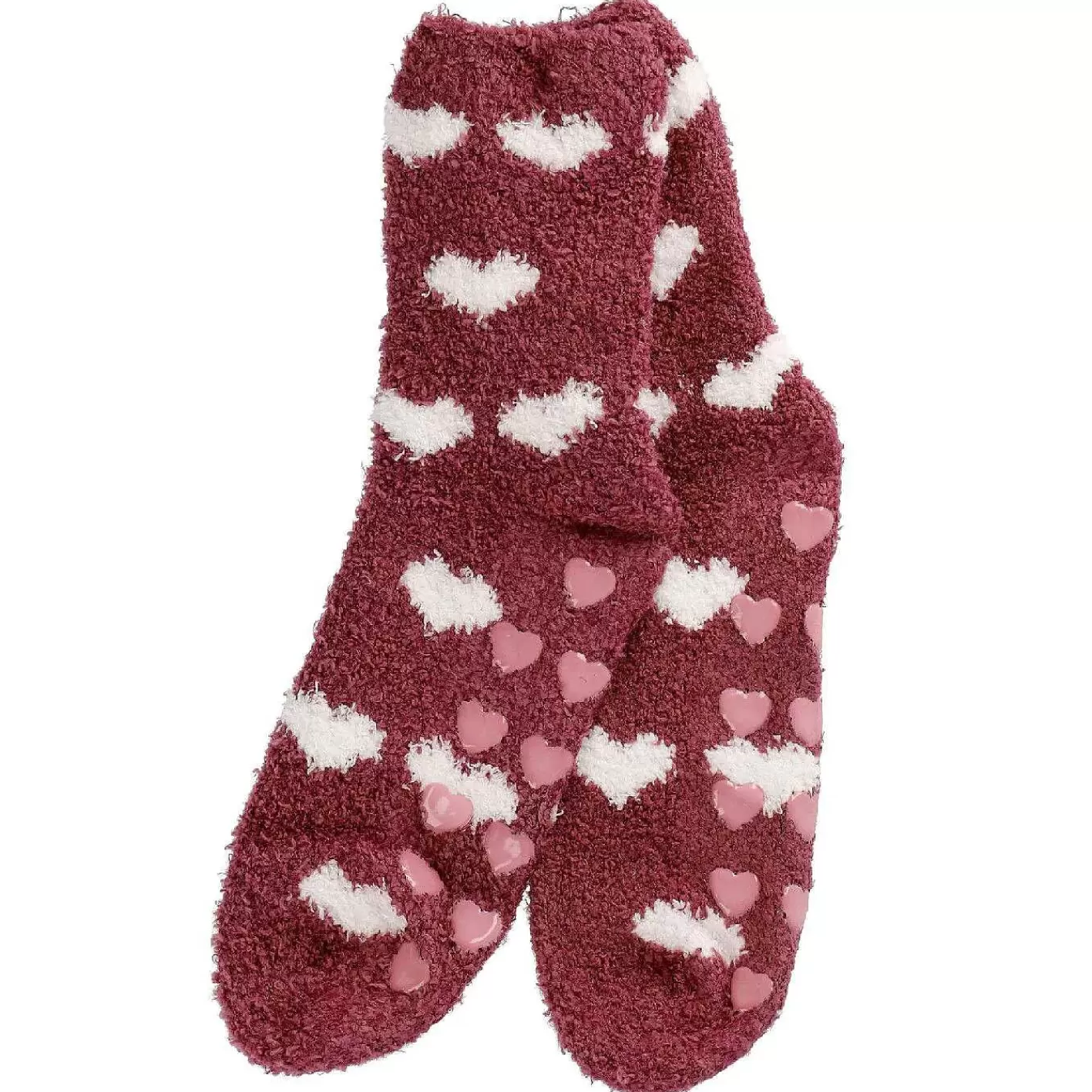 Nanu-Nana Kuschelsocken Anti-Rutsch, Herzen/Bordeaux< Geschenke Fur Frauen