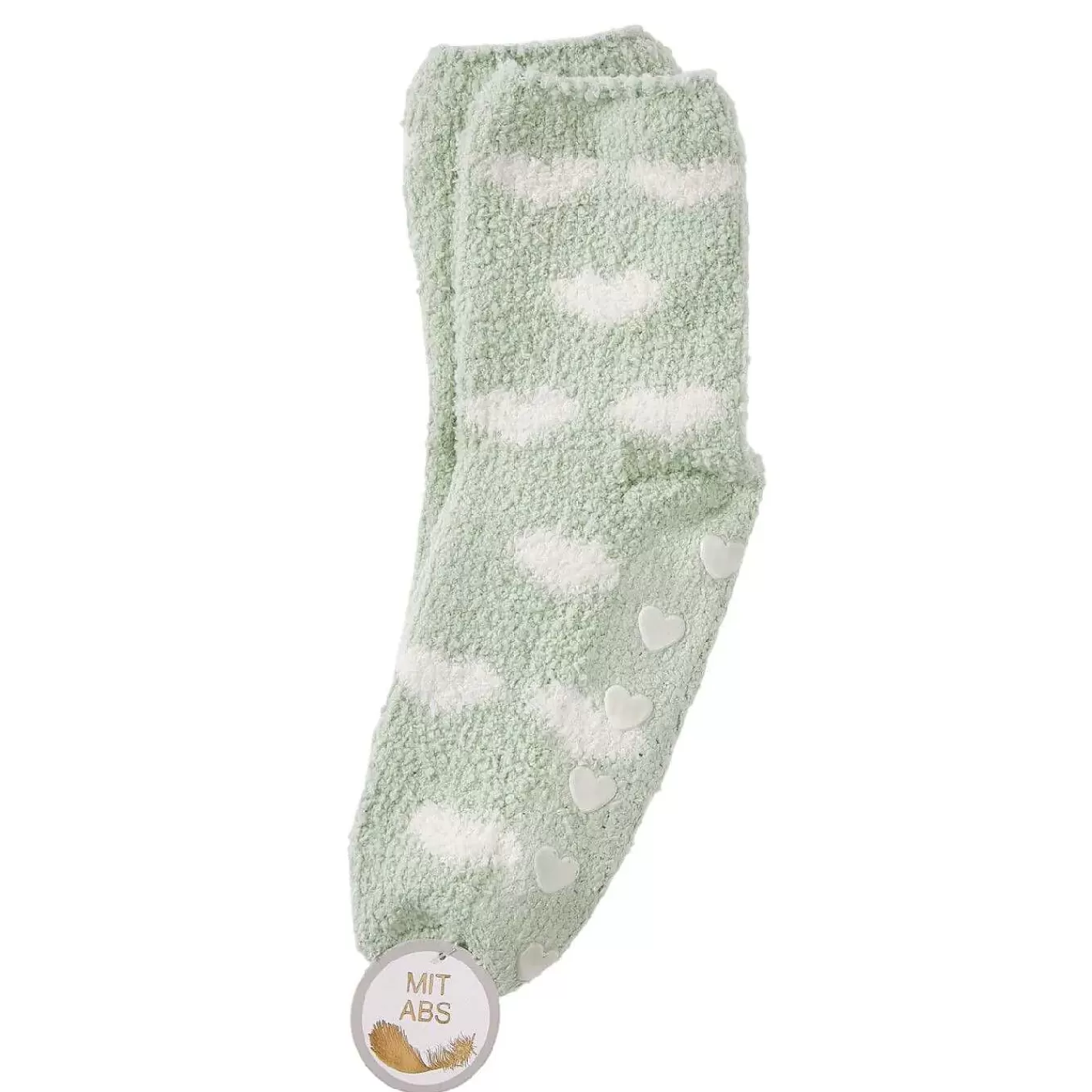 Nanu-Nana Kuschelsocken Anti-Rutsch, Herzen/Grun< Geschenke Fur Frauen