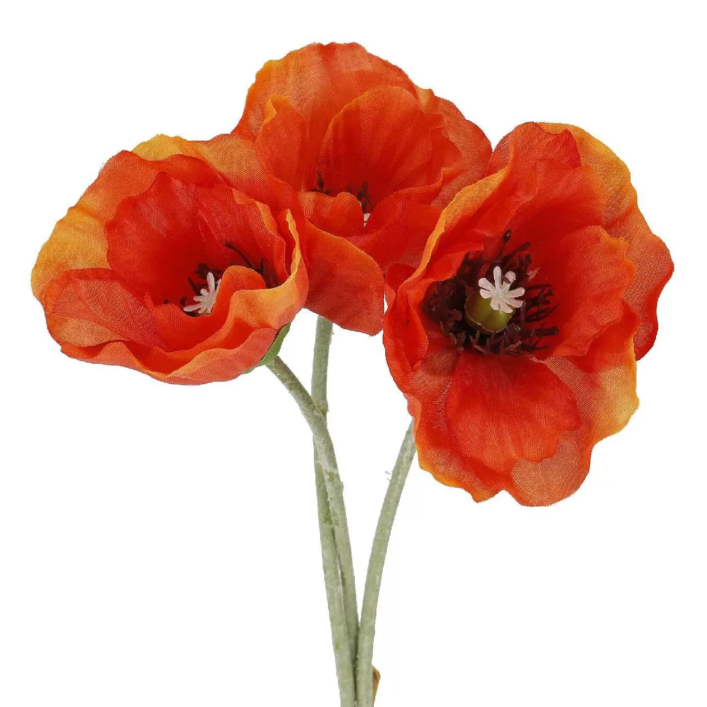 Nanu-Nana Mohn Mit 3 Bluten, Rot, 29 Cm< Kunstblumen