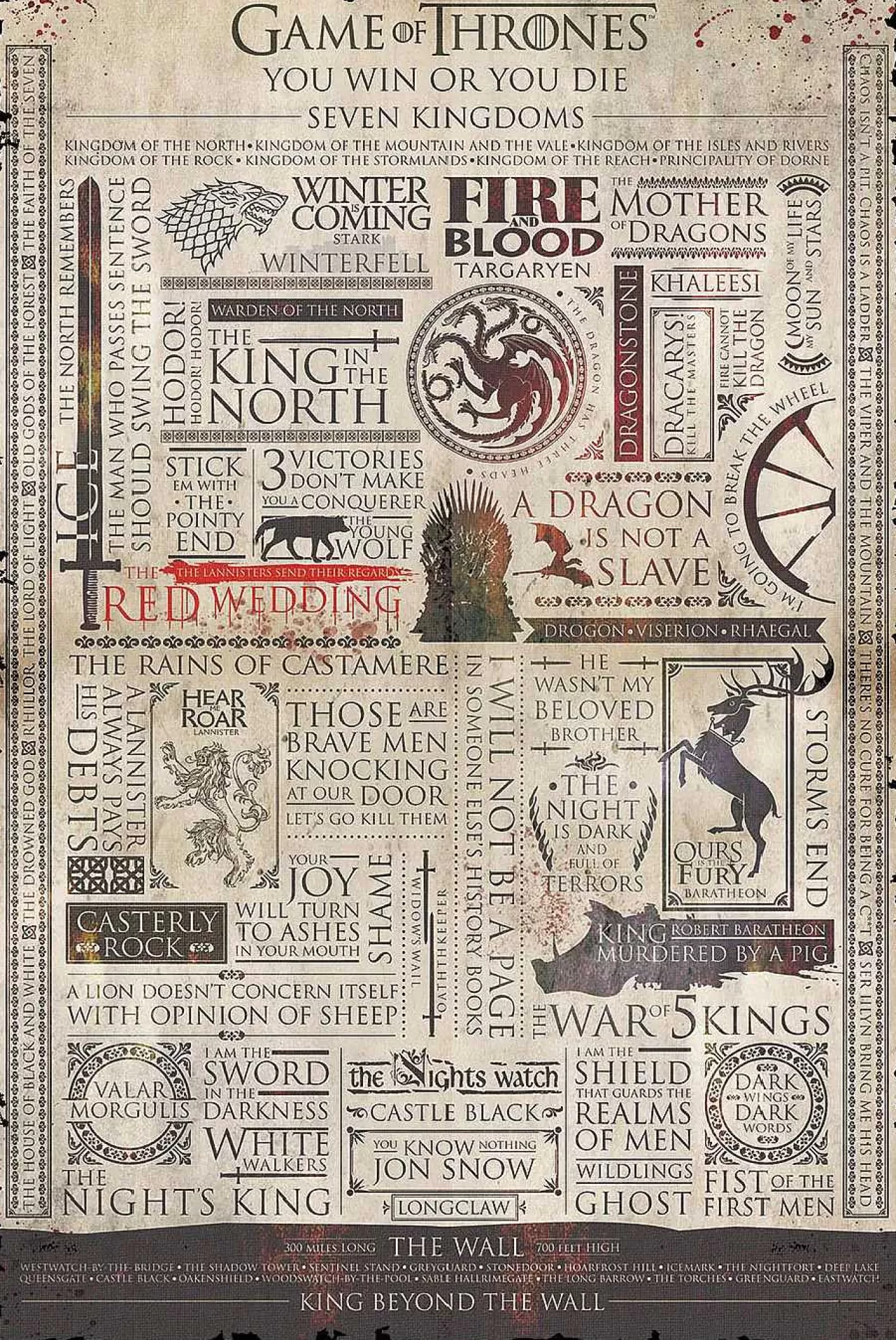 Nanu-Nana Poster Game Of Thrones Infographic, Nr. 213< Wanddeko