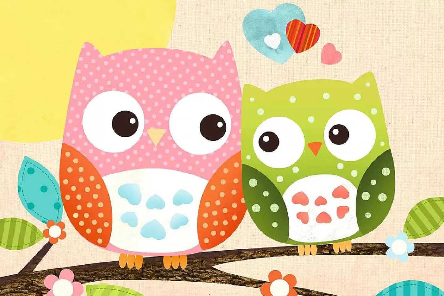 Nanu-Nana Poster Sweet Owl - Hello, Nr. 49< Kinderzimmer