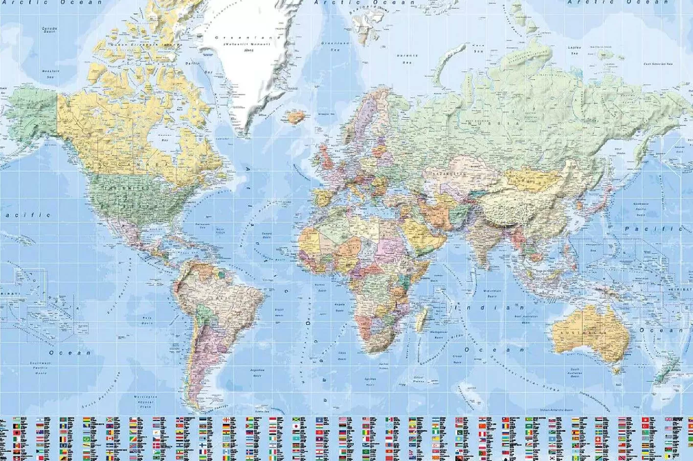 Nanu-Nana Poster World Map - Flags, Nr. 154< Wanddeko