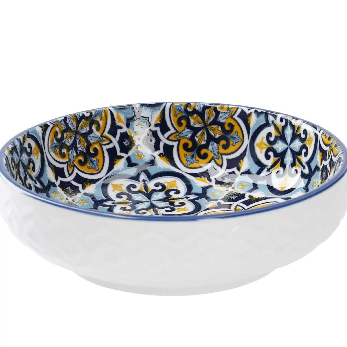 Nanu-Nana Schale China, Flach, Blau/Gelb, 12 Cm< Geschirr