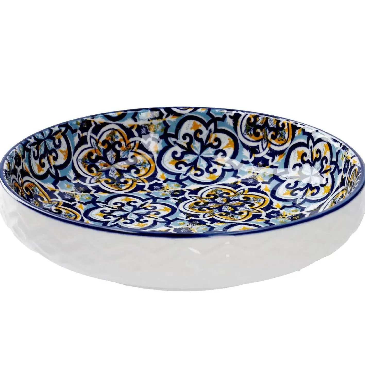 Nanu-Nana Schale China, Flach, Blau/Gelb, 15 Cm< Geschirr