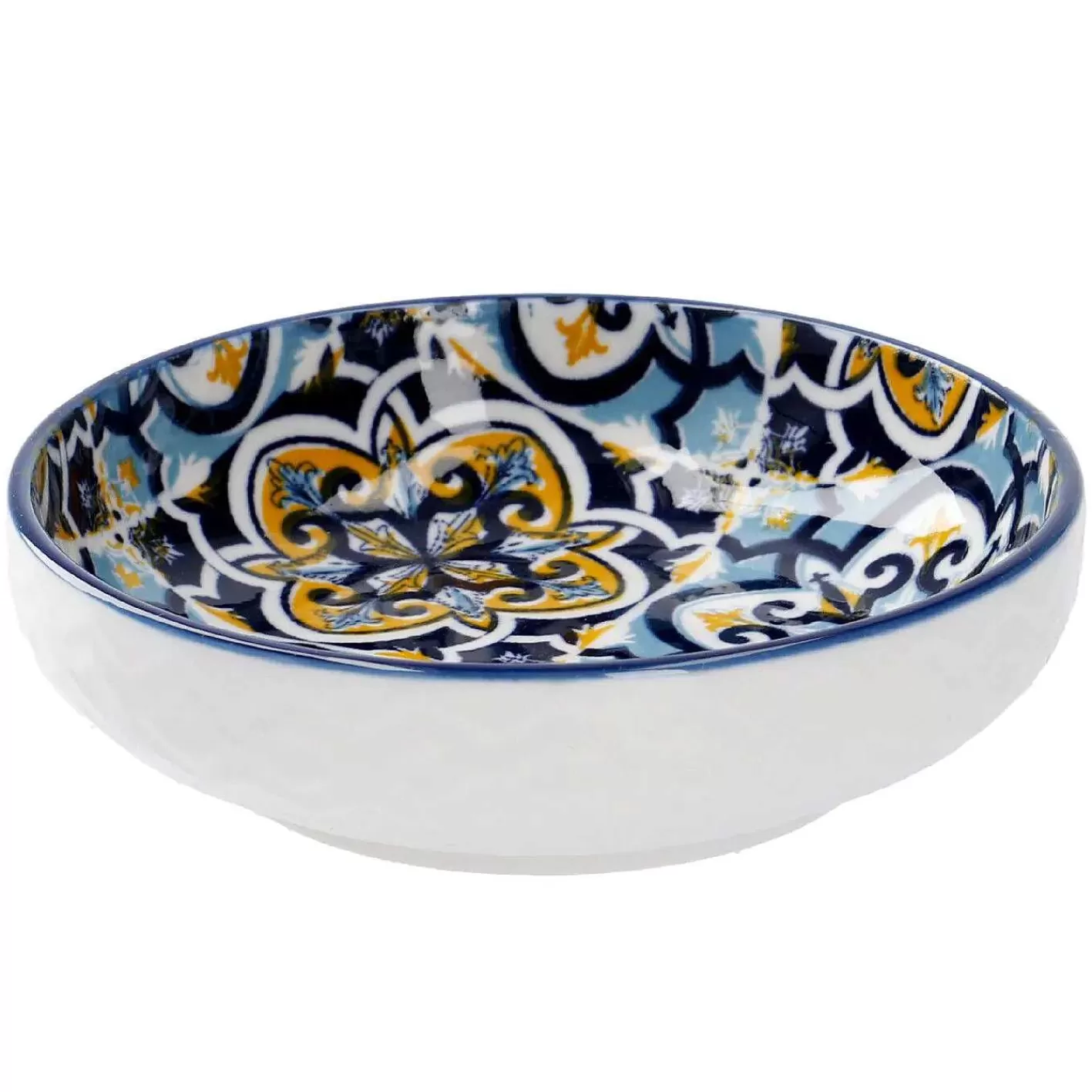 Nanu-Nana Schale China, Flach, Blau/Gelb, 9 Cm< Geschirr