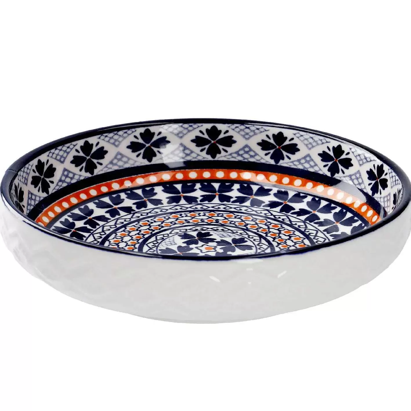 Nanu-Nana Schale China, Flach, Blau/Orange, 15 Cm< Geschirr