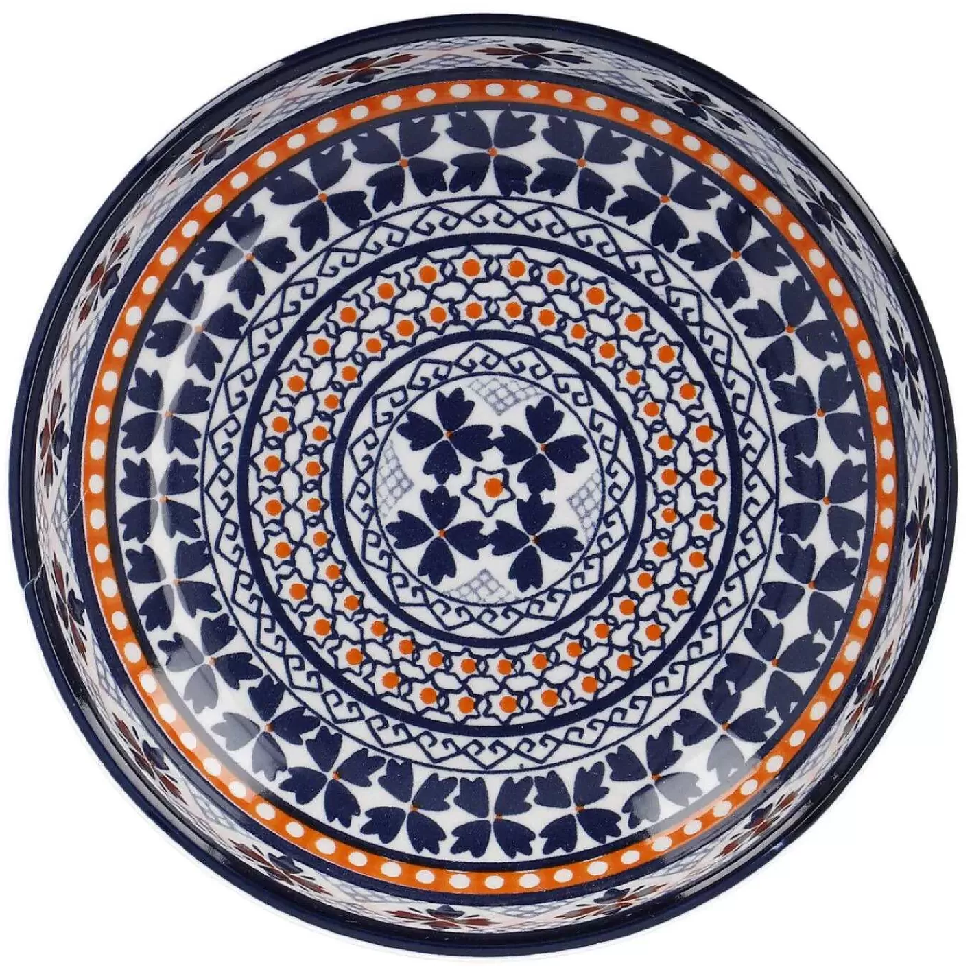 Nanu-Nana Schale China, Flach, Blau/Orange, 15 Cm< Geschirr