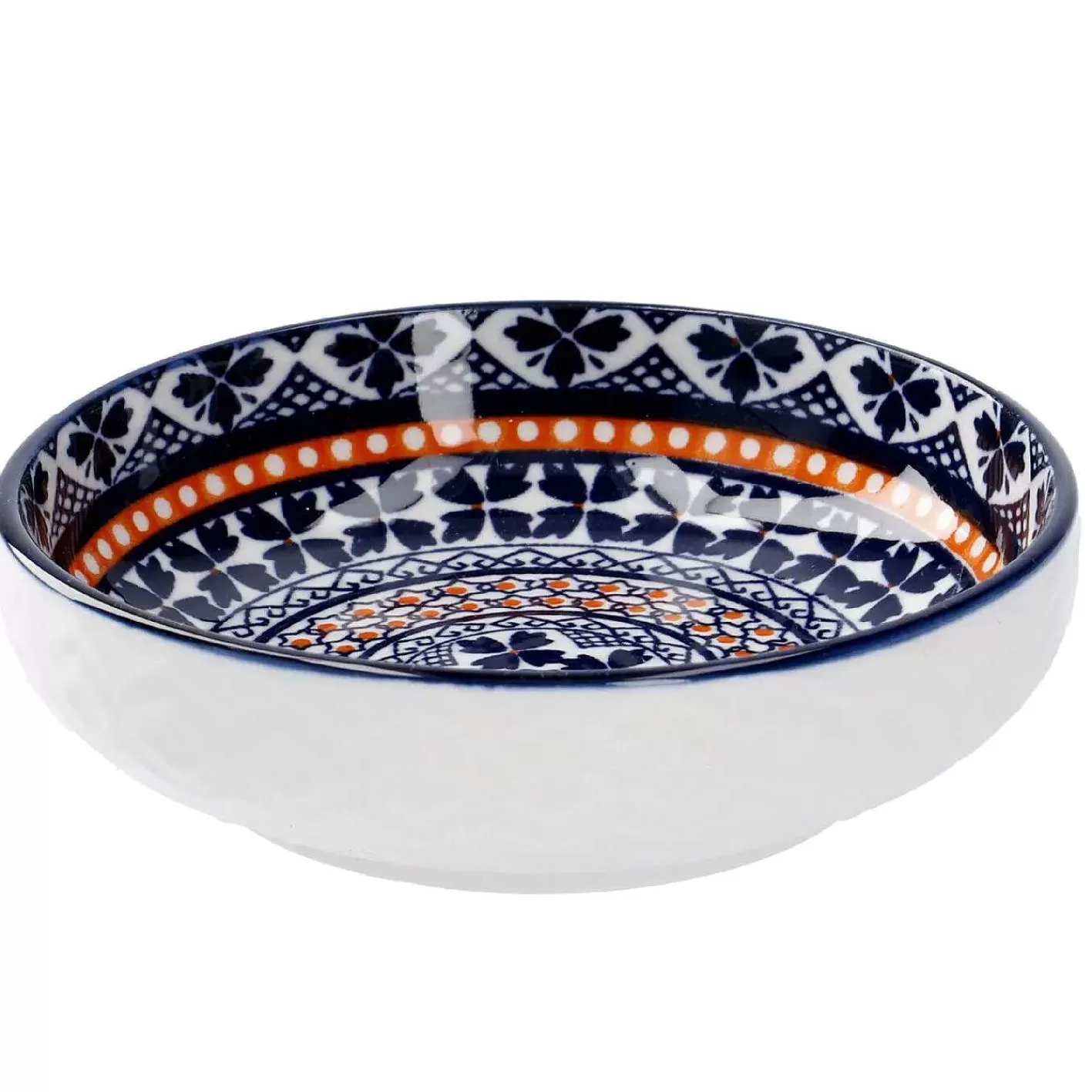 Nanu-Nana Schale China, Flach, Blau/Orange, 9 Cm< Geschirr