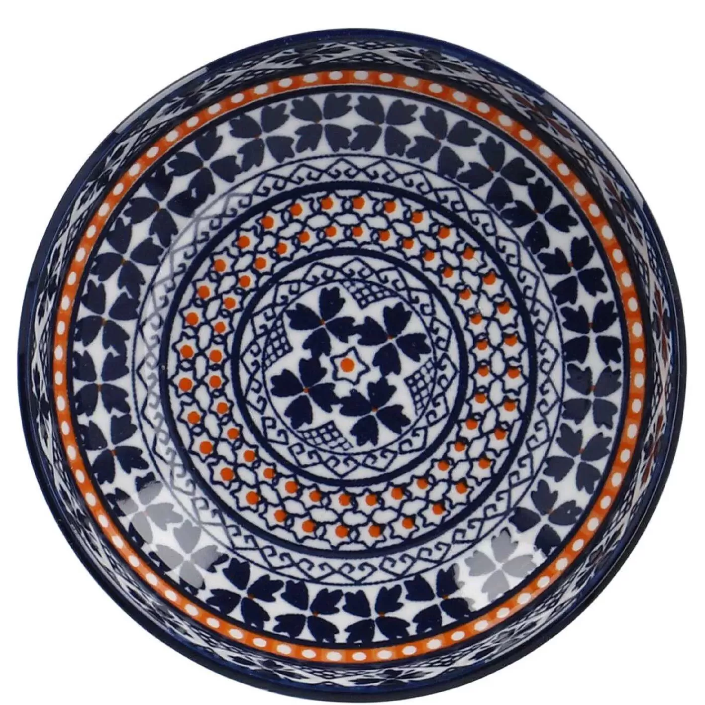 Nanu-Nana Schale China, Flach, Blau/Orange, 9 Cm< Geschirr