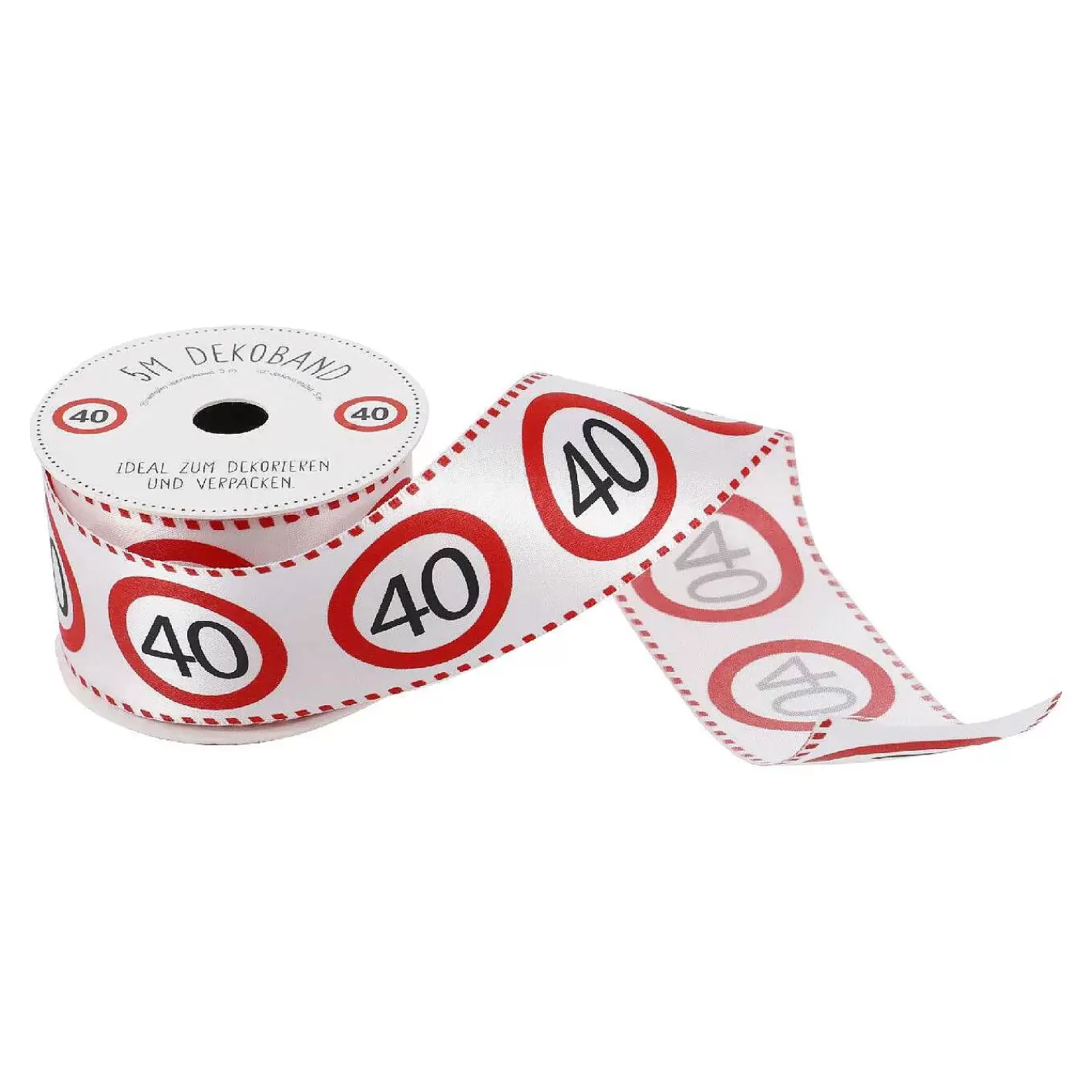 Nanu-Nana Schleifenband Geburtstag, 40, 5 Meter< Geschenkverpackung