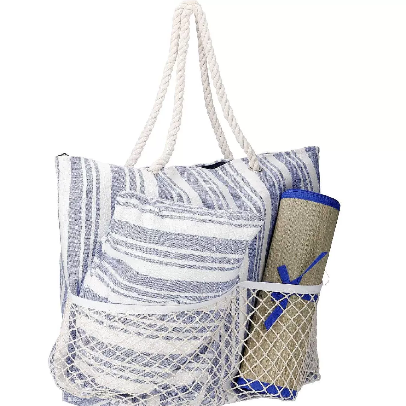 Nanu-Nana Strandtasche Netz Mit Kissen Und Matte, Blau< Ab Zum Strand