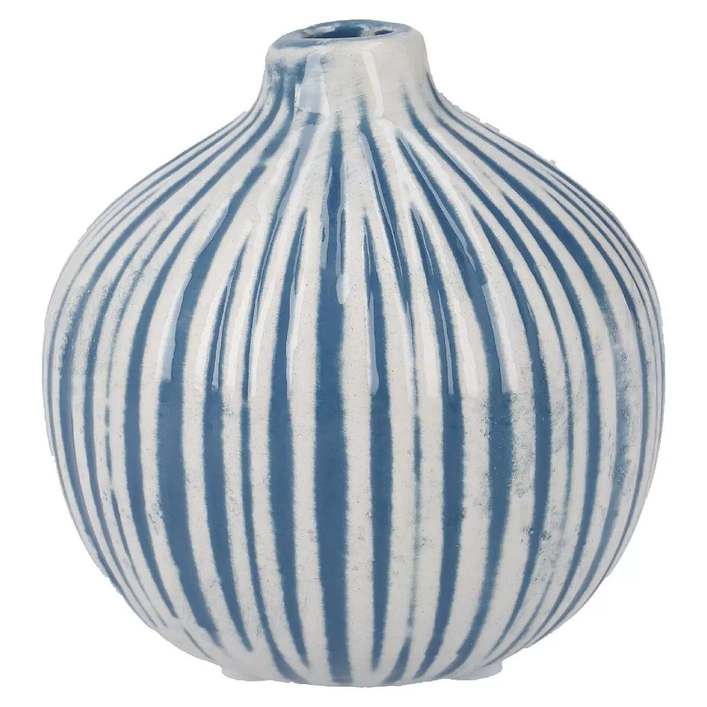 Nanu-Nana Vase Muster, Rillen/Blau, 8 Cm< Fruhlingsvasen