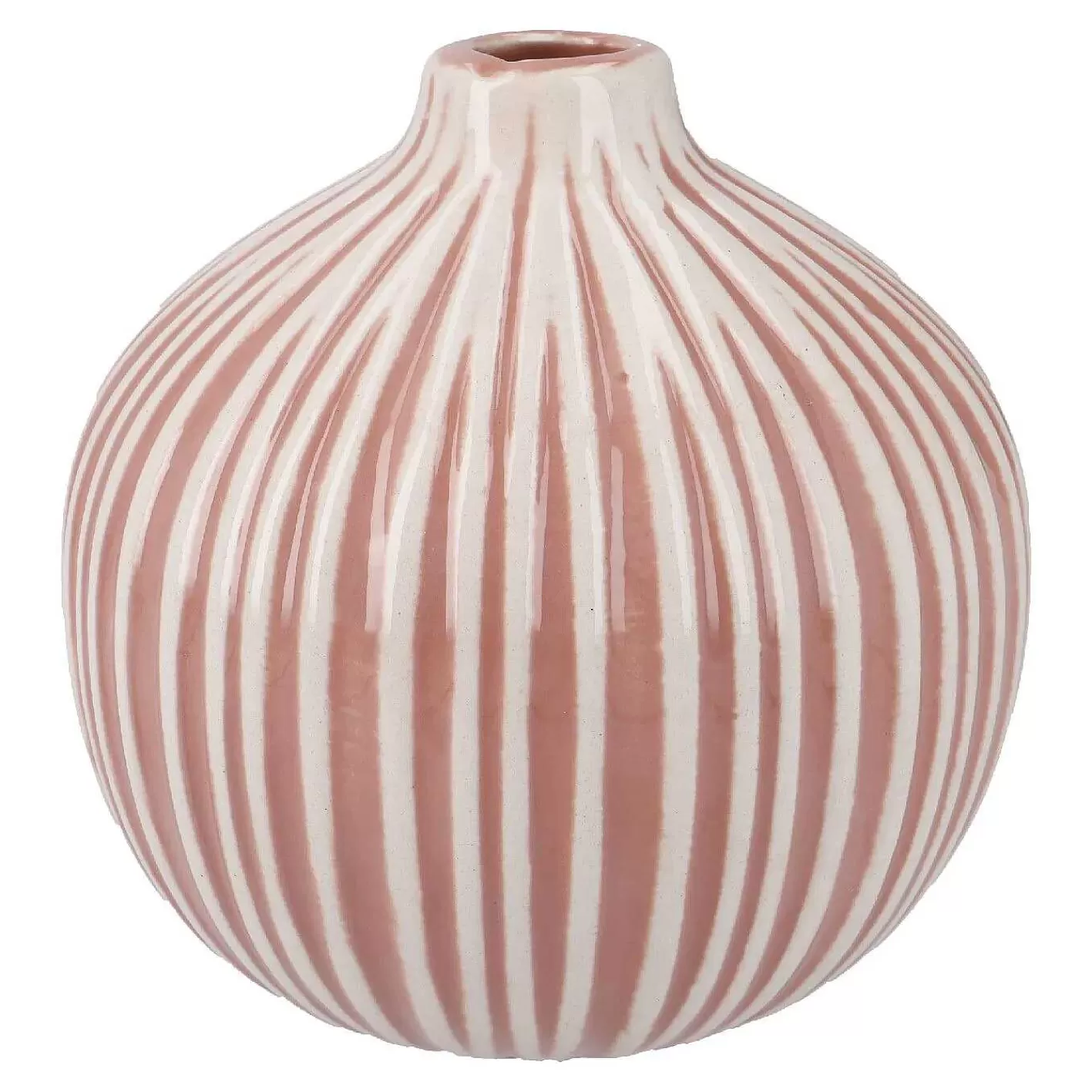 Nanu-Nana Vase Muster, Rillen/Rosa, 12 Cm< Fruhlingsvasen