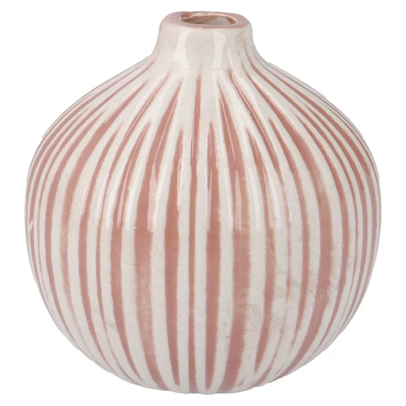 Nanu-Nana Vase Muster, Rillen/Rosa, 8 Cm< Fruhlingsvasen