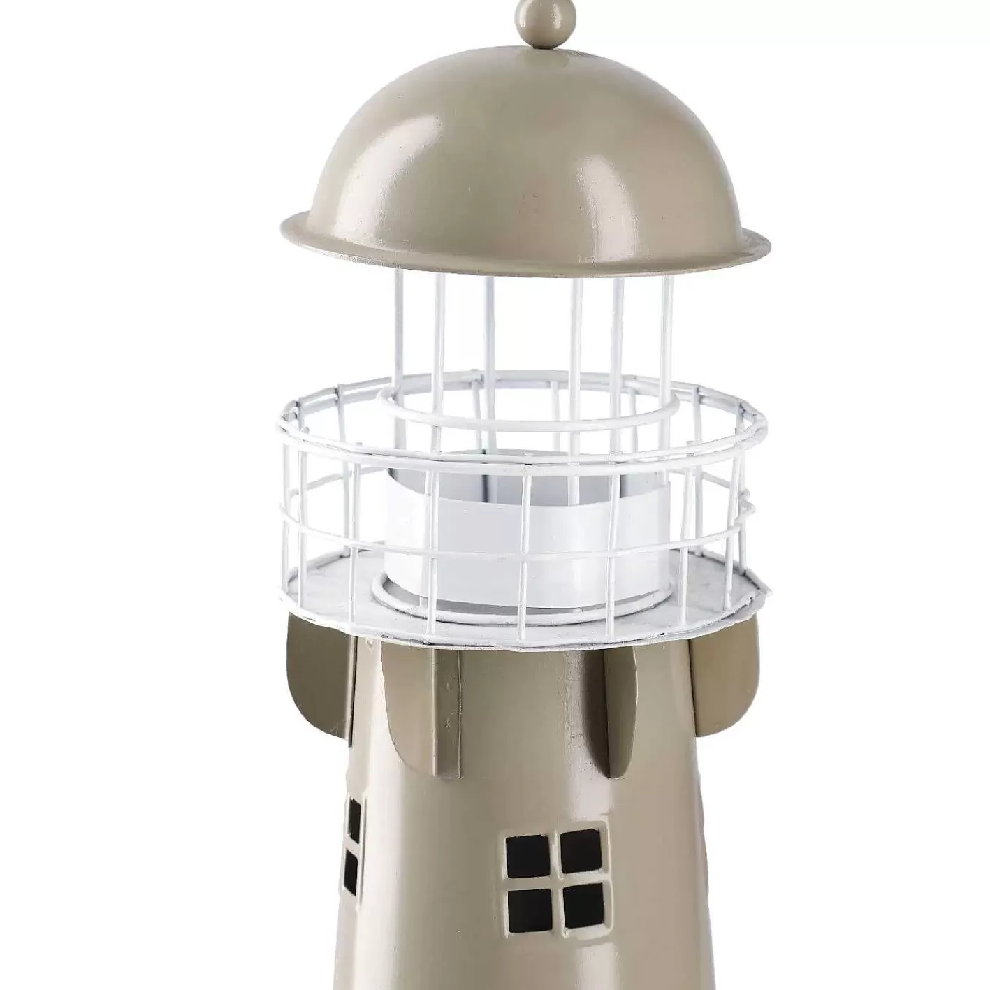 Nanu-Nana Windlicht Leuchtturm, Beige/Weis, 36 Cm< Deko&Objekte